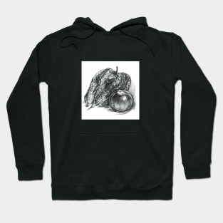 Black and White Physalis Peruviana (Cape Gooseberry) Hoodie